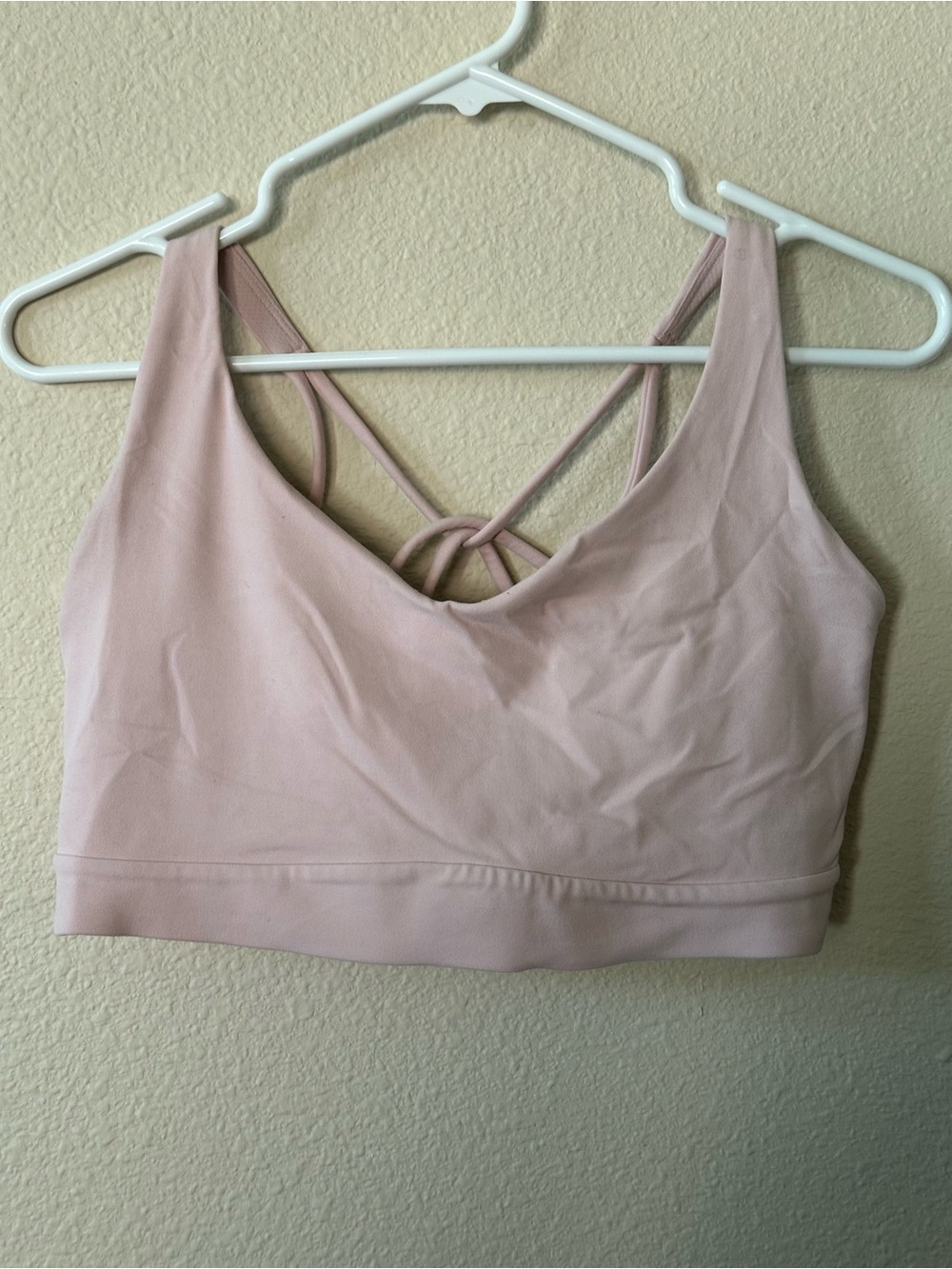 Athleta women's Seamless Strappy Bralette - Blush Pink size L/ NWOT 1005